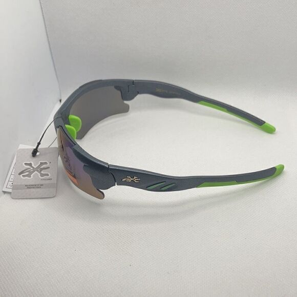 X-Loop Mens Wrap Around Semi Rimless Mirrored Lens - Picture 3 of 4